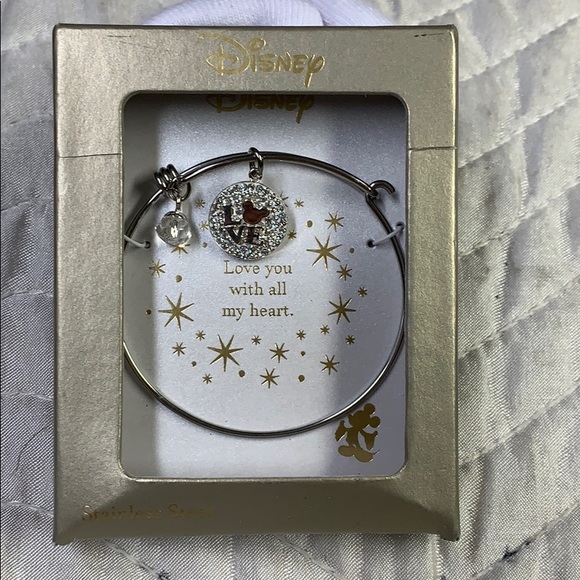 Disney Jewelry - Disney Silver Rhinestone Mickey Mouse Bracelet